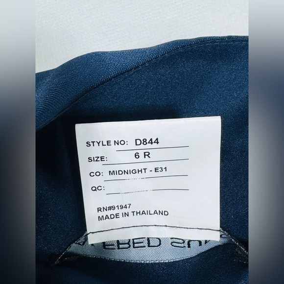 The Alfred Sung Midnight Blue Corset Satin Gown in size 6 - Picture 7 of 8